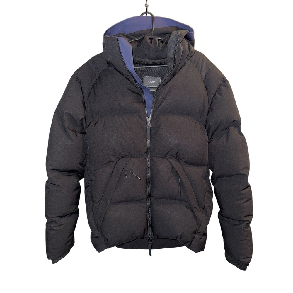 ISAORA Voyager 2 Sz M Matte Black Polyester Elastane Goose Down Puffer Coat